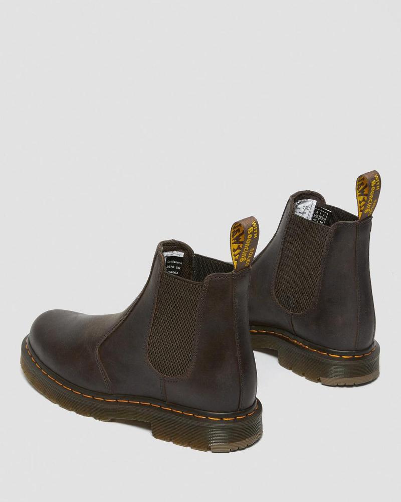 Dr Martens 2976 Slip Resistant Læder Ankelstøvler Dame Mørkebrune | DK 33YXF